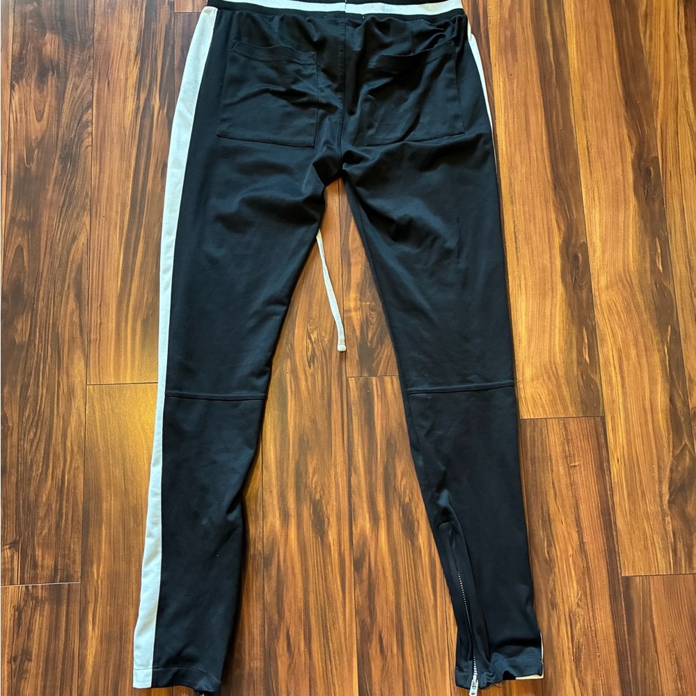 MNML Black and White Joggers with Zipper Details - Picture 3 of 3